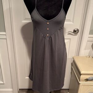 SHEIN Charcoal Chemise with Button Detail